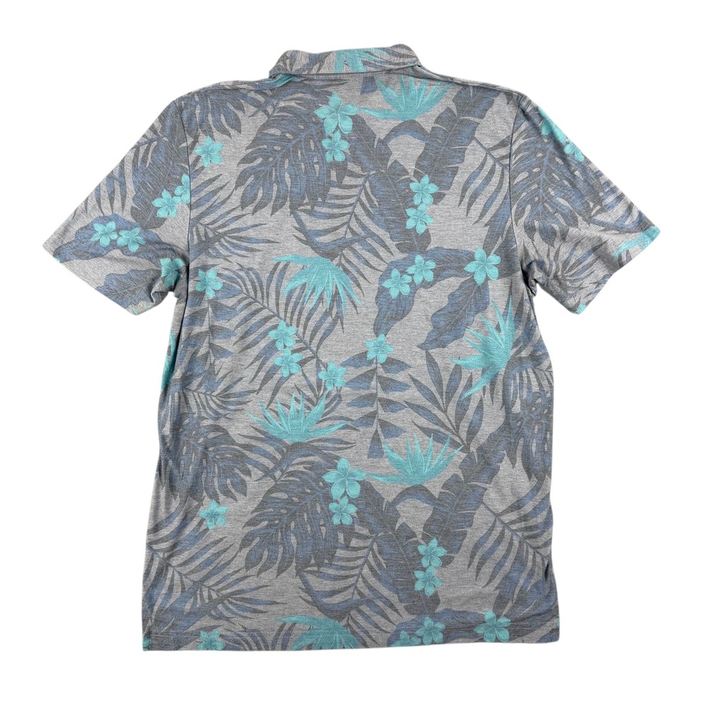 Travis‎ Mathew Polo Shirt Mens L Gray Blue Floral Tropical Golf Short Sleeve USA - Picture 6 of 9
